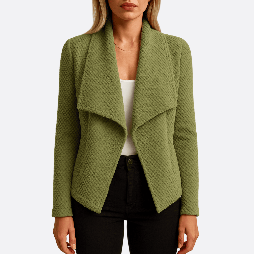 Rosgrove | Women - Textured Knit Blazer Jacket - Relaxed Fit