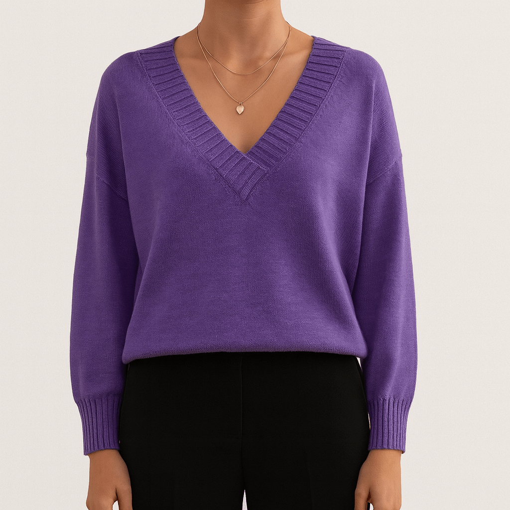 Rosgrove | Women - V-Neck Jumper - Ribbed Cuffs