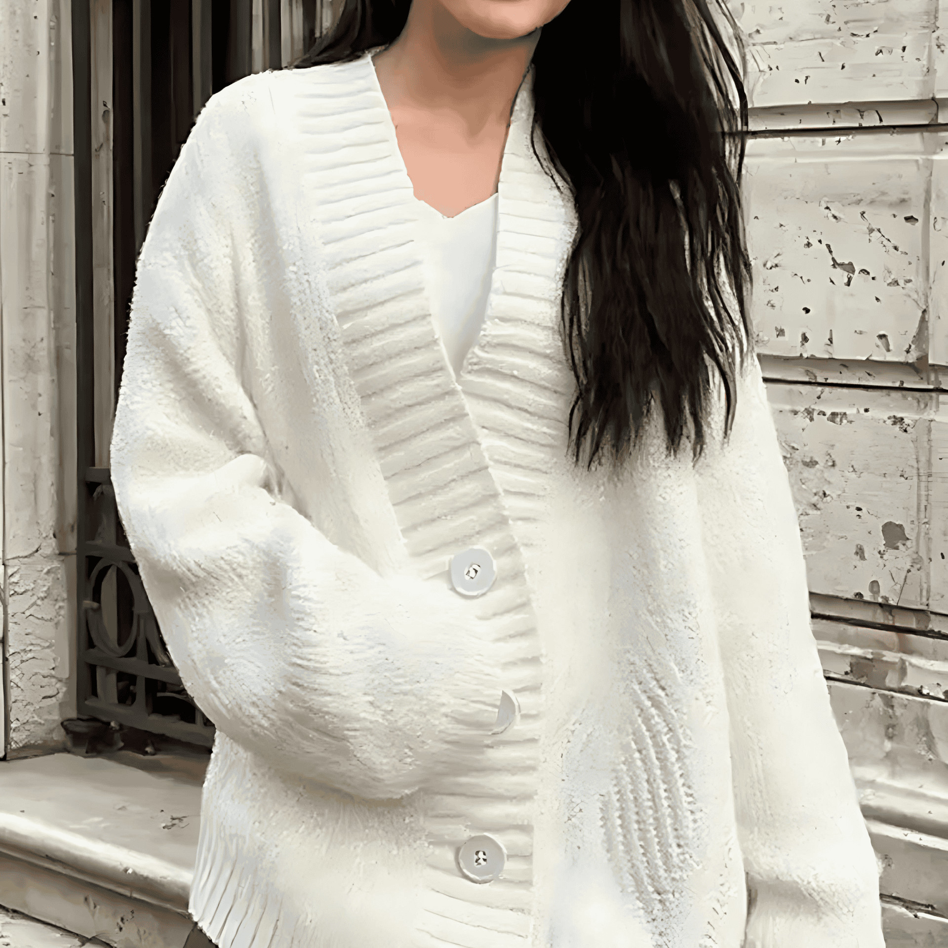 Rosgrove | Women - V-neck Chunky Knit Cardigan