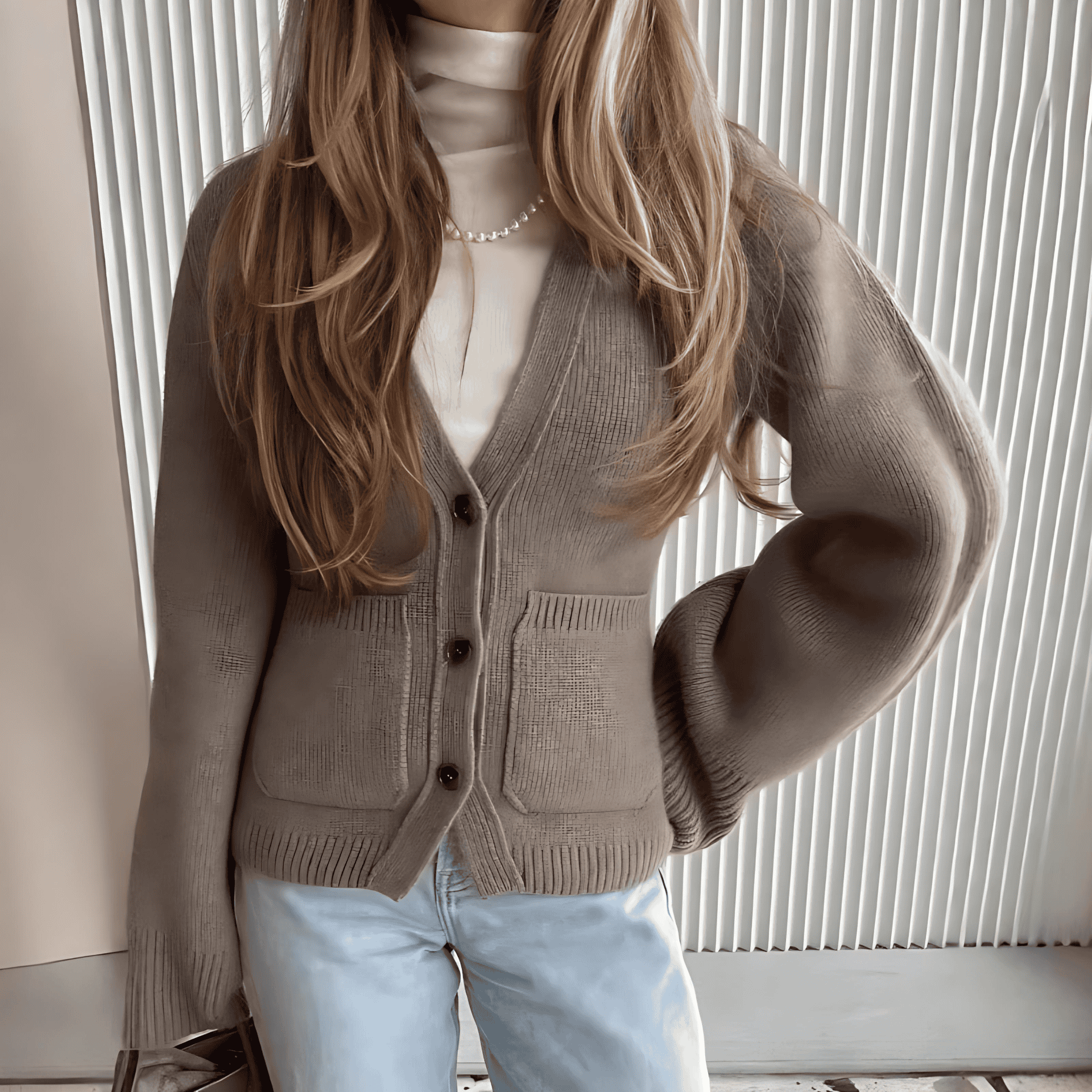 Rosgrove | Women - Voluminous Sleeves Cardigan with Pockets