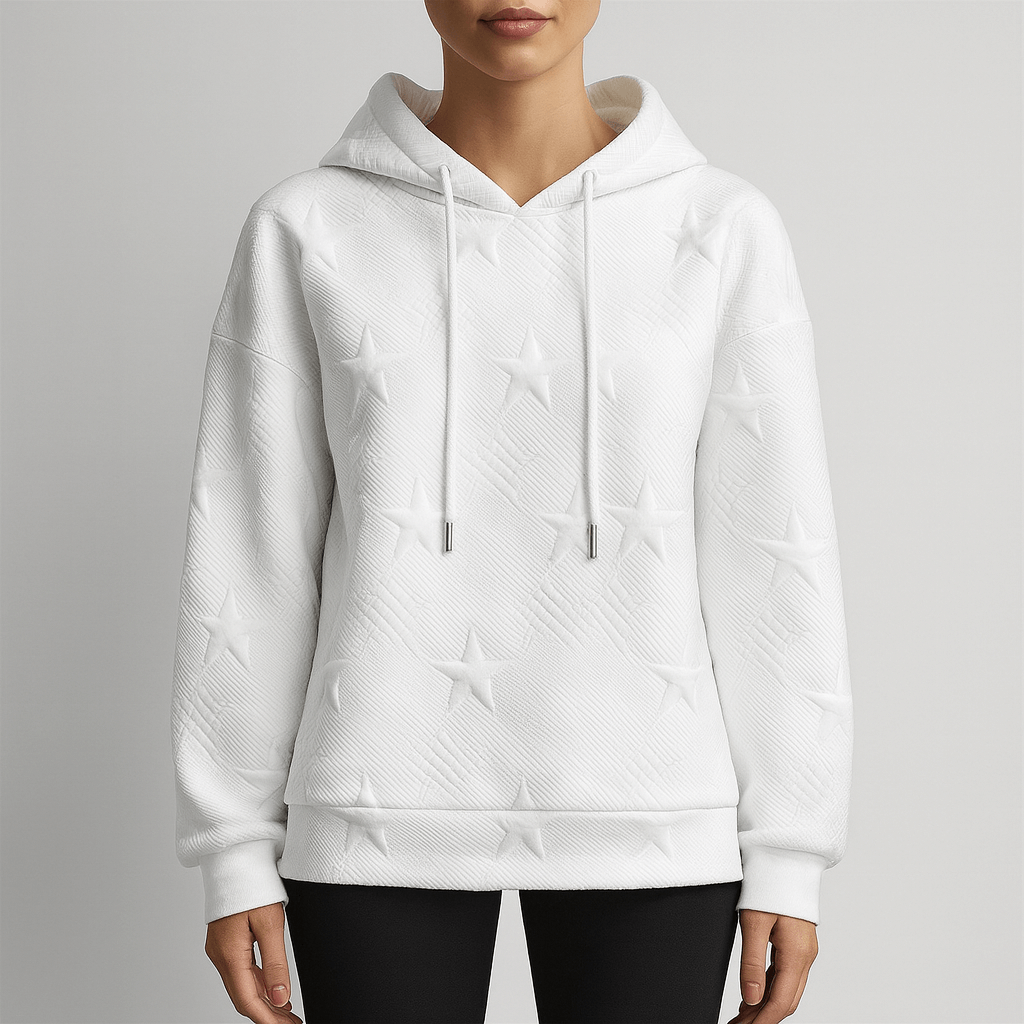 Rosgrove | Women - White Knitted Hoodie - Long Sleeve