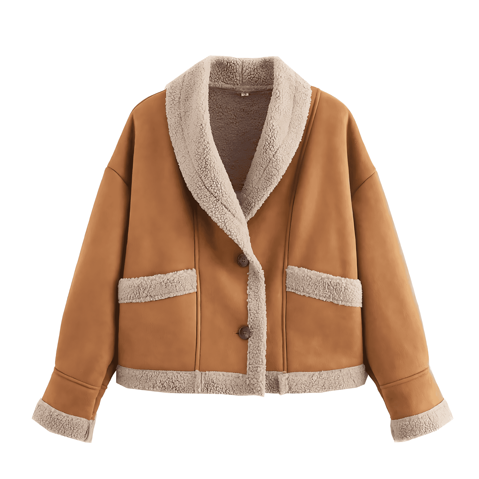Rosgrove | Women - Wide Cut Teddy Jacket - Button Details