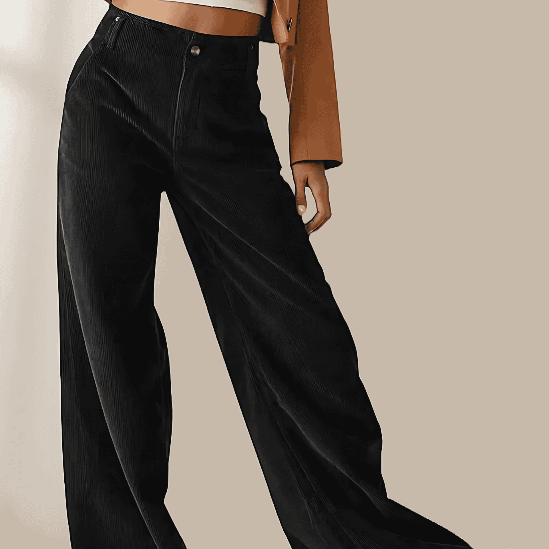 Rosgrove | Women - Wide Leg Corduroy Trousers - Casual Style