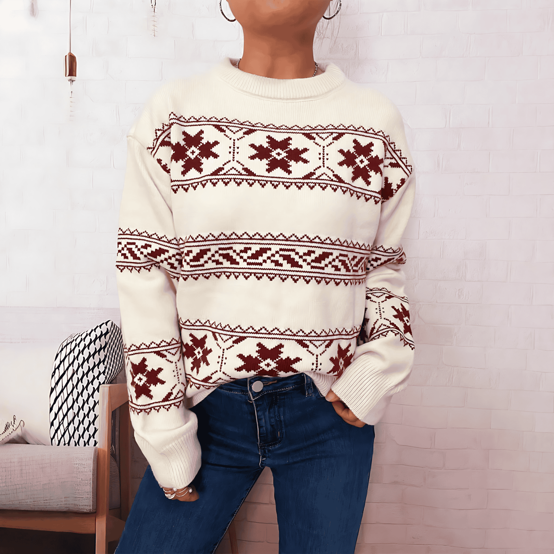 Rosgrove | Women - Winter Jumper - Soft Knit with Snow Pattern