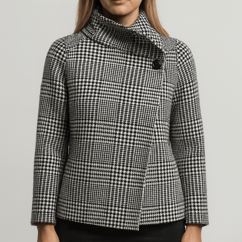 Rosgrove | Women - Wool Blend Oversized Coat - Plaid Design