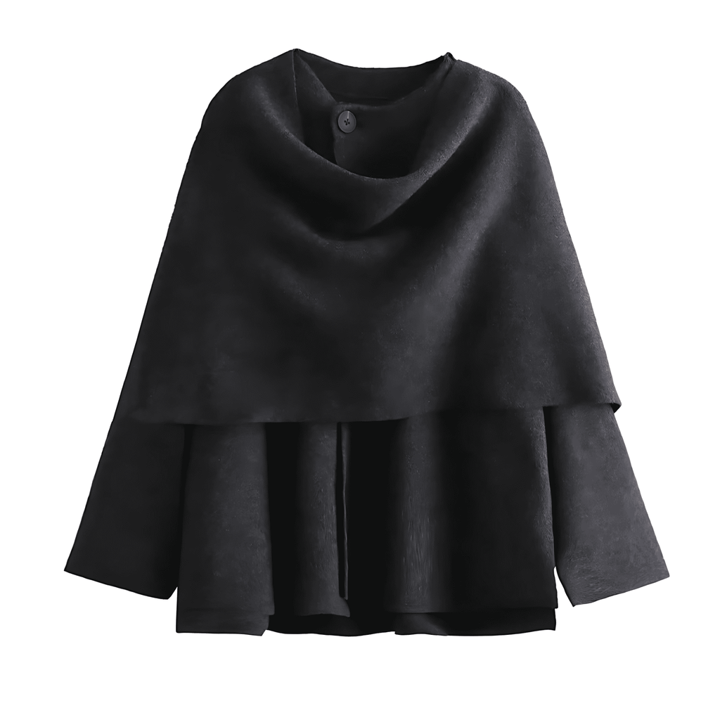 Rosgrove | Women - Wool Cape Jacket - Asymmetric Style