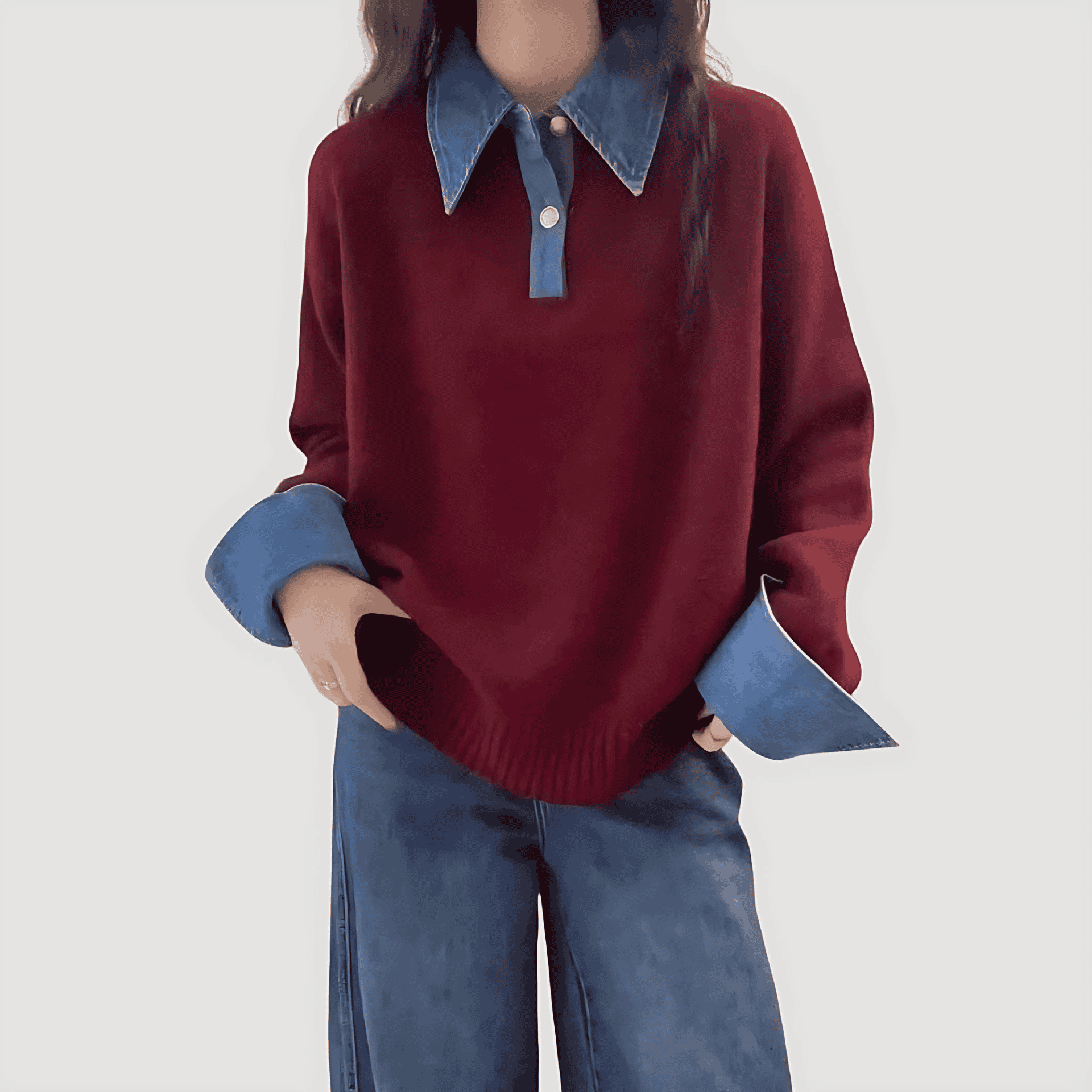 Rosgrove | Women - Wool Winter Jumper - Layered Collar