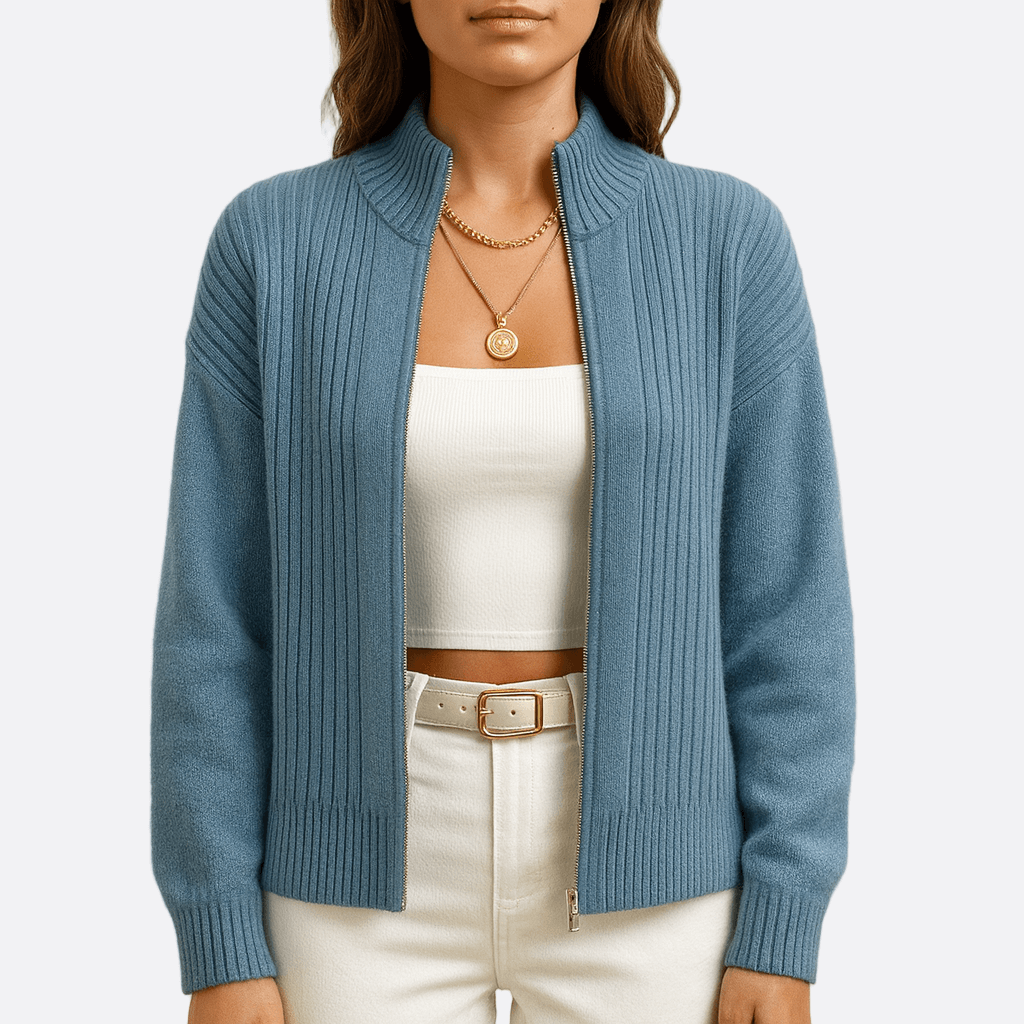 Rosgrove | Women - Blue Relaxed Fit Cardigan - Wool Blend