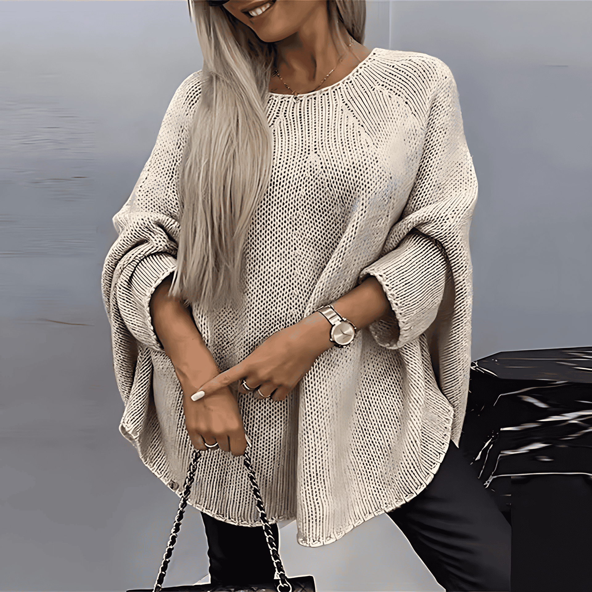 Rosgrove | Women - Knit Poncho - Loose Fit Sleeves