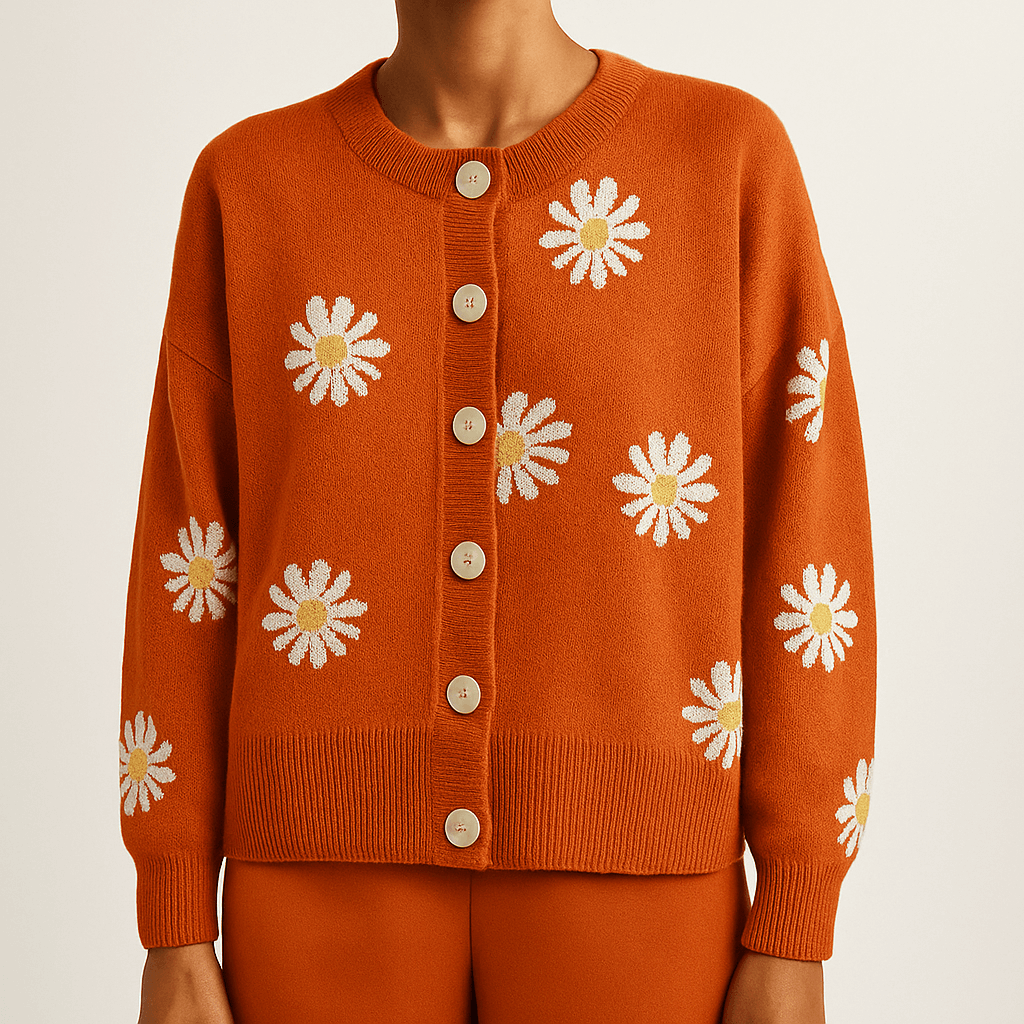 Rosgrove | Women - Knitted Cardigan - Floral Long Sleeve