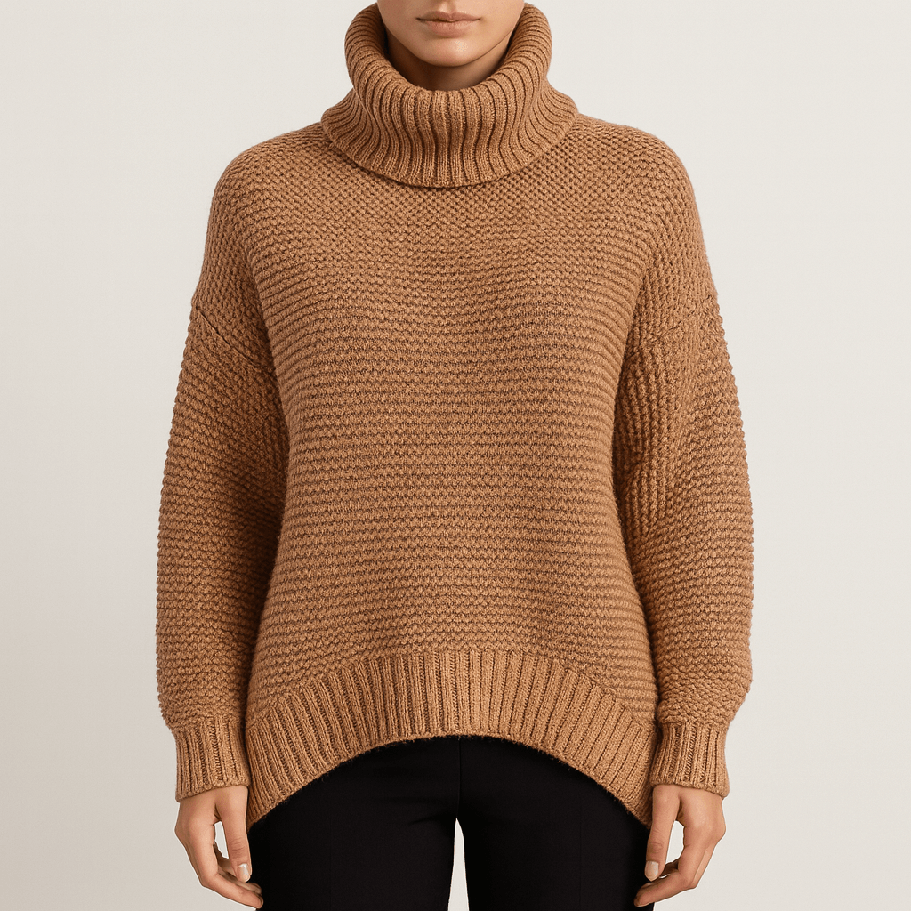 Rosgrove | Women - Oversized Knitted Jumper - High Neck & Ribbed