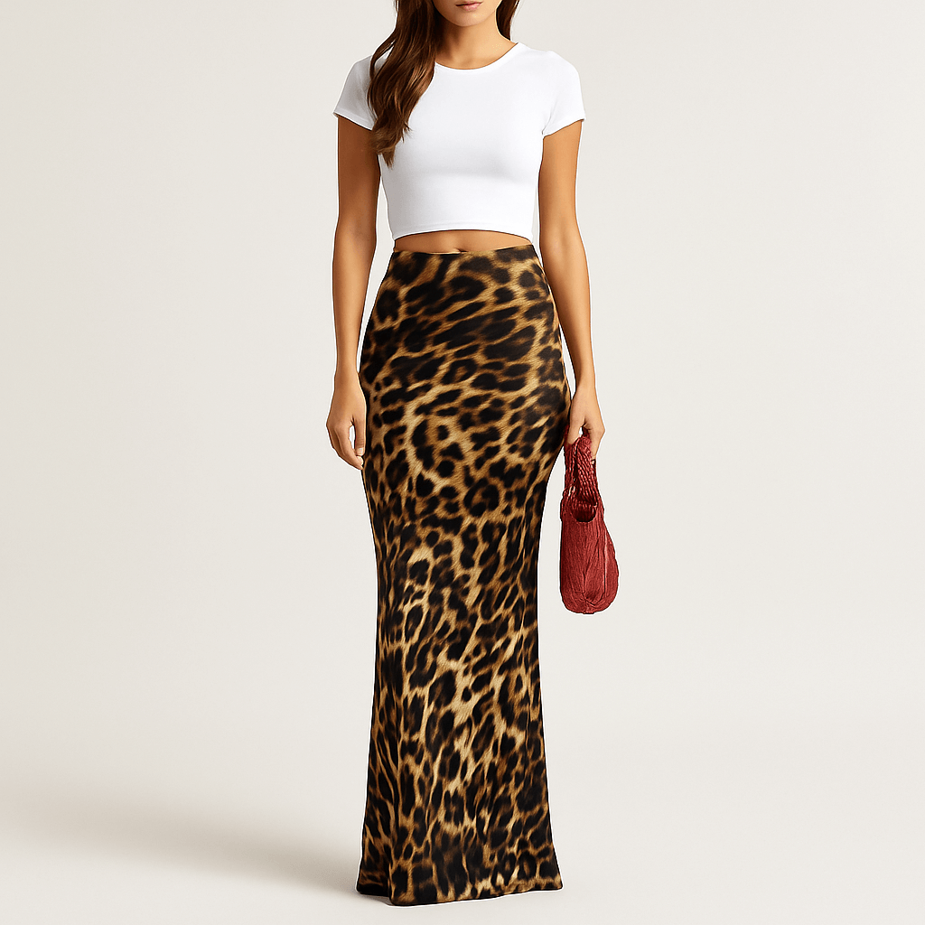 Rosgrove | Women - Skirt - Maxi Leopard - Slim & Trendy