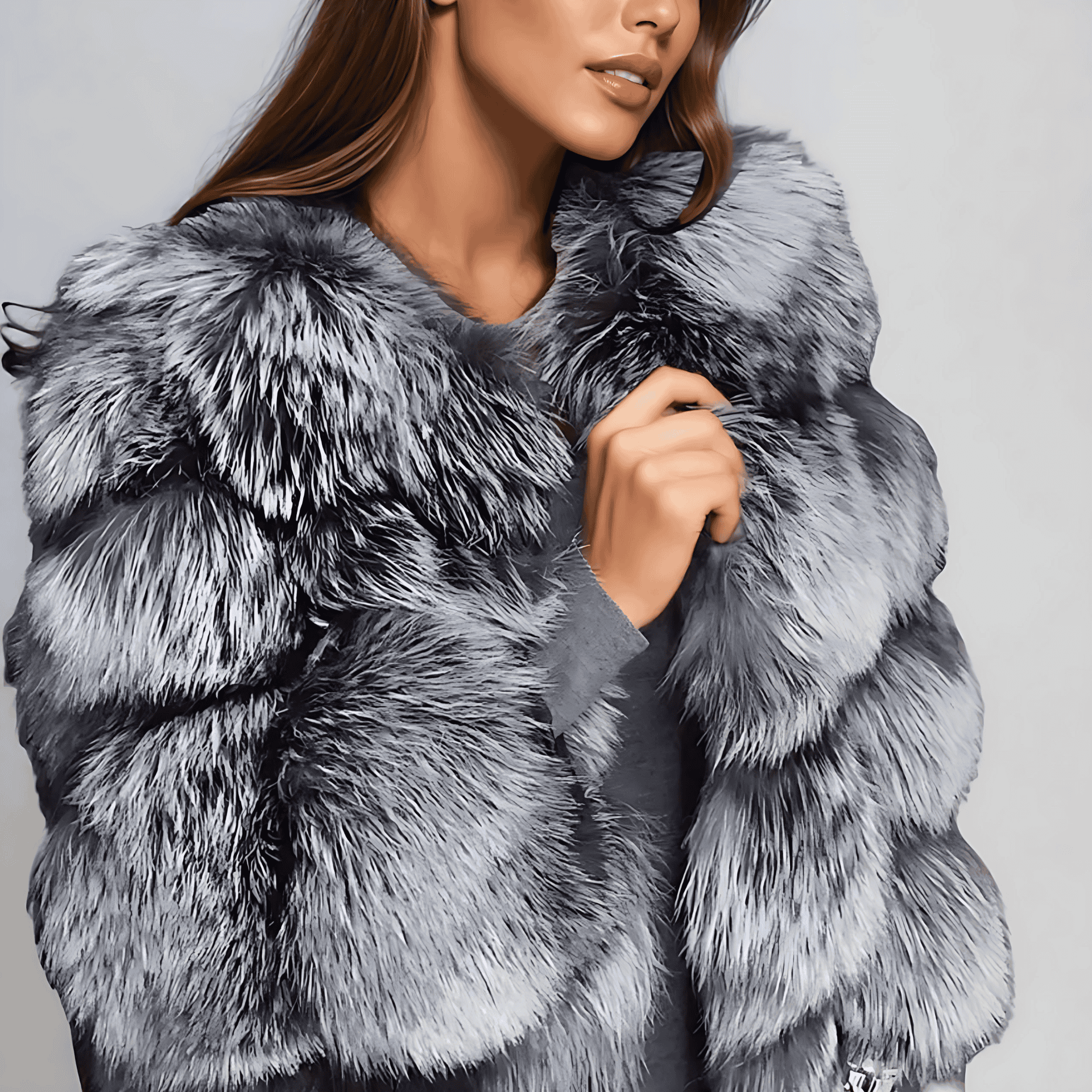 Rosgrove | Women - Stylish Faux Fur Jacket - Cosy & Chic