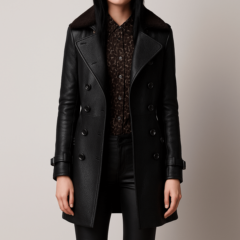 Rosgrove | Women - Leather Trench Coat - Double-Breasted