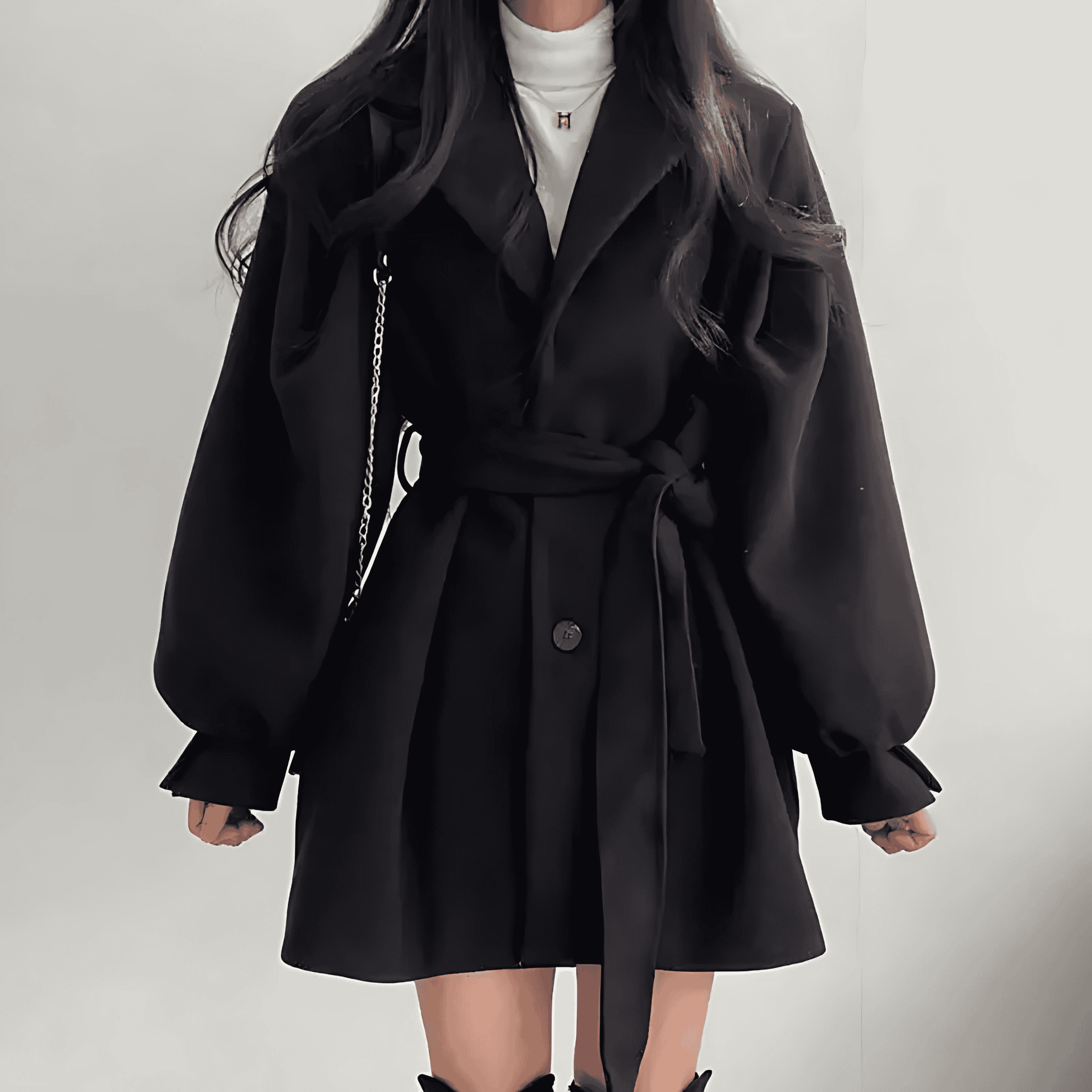 Rosgrove | Women – Trench Coat – Belted Balloon Sleeves