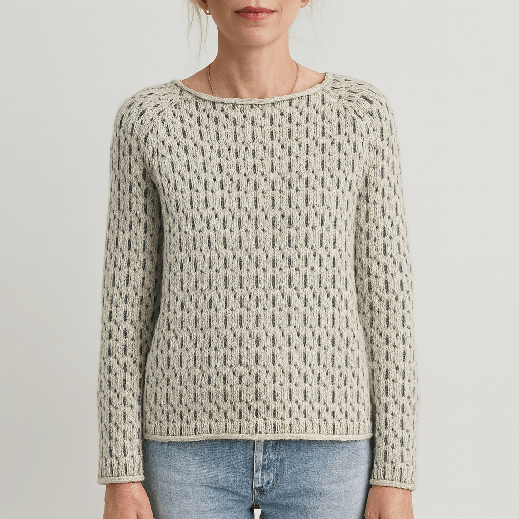 Rosgrove | Women's - Knitted Jumper - Elegant Grey Long Sleeve