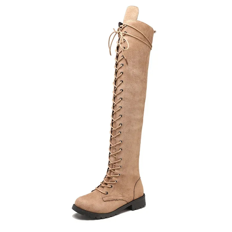 Rosgrove | Women - Over-the-Knee Boots - Suede Lace-Up Style