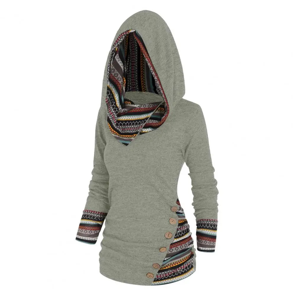 Rosgrove | Women - Ethno-Style Hooded Winter Sweatshirt