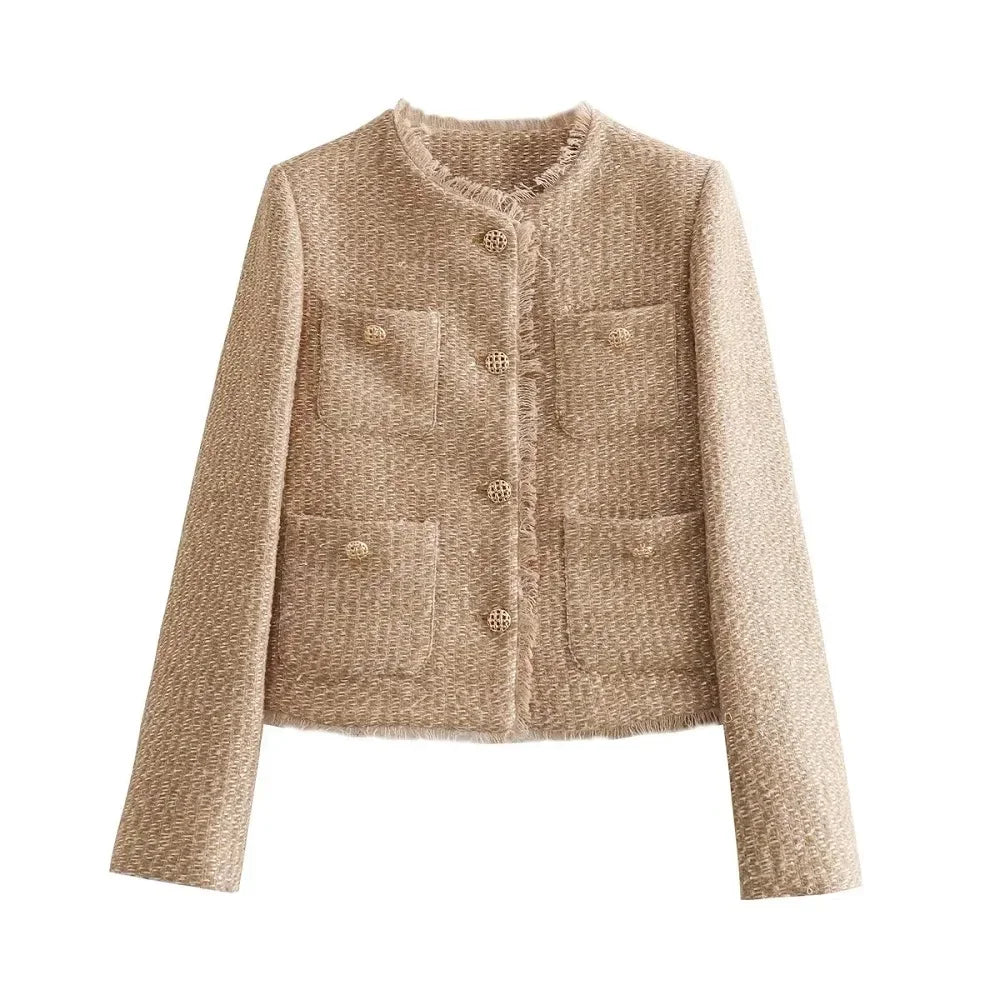 Rosgrove | Women - Elegant Cropped Tweed Jacket - Short Coat