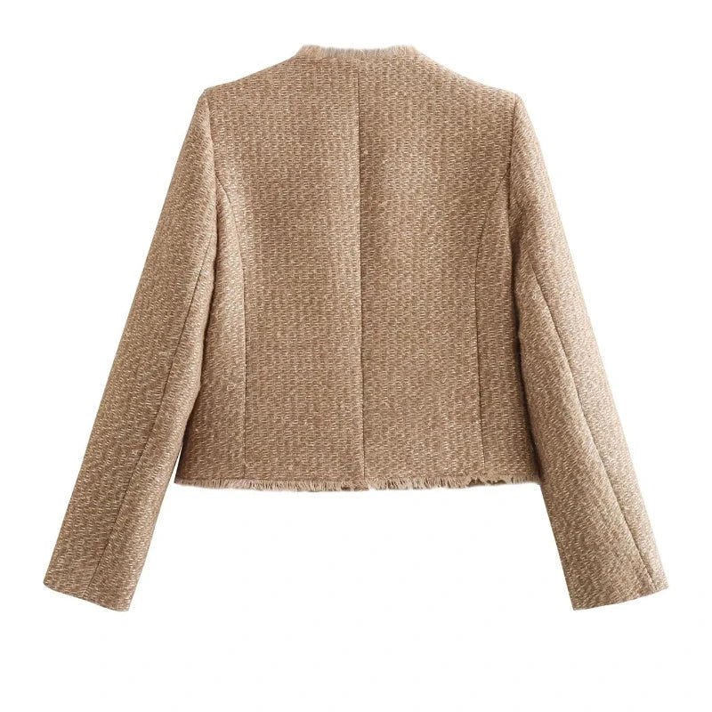 Rosgrove | Women - Elegant Cropped Tweed Jacket - Short Coat
