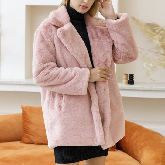 Rosgrove | Women - Oversized Soft Coat with Lapel Collar