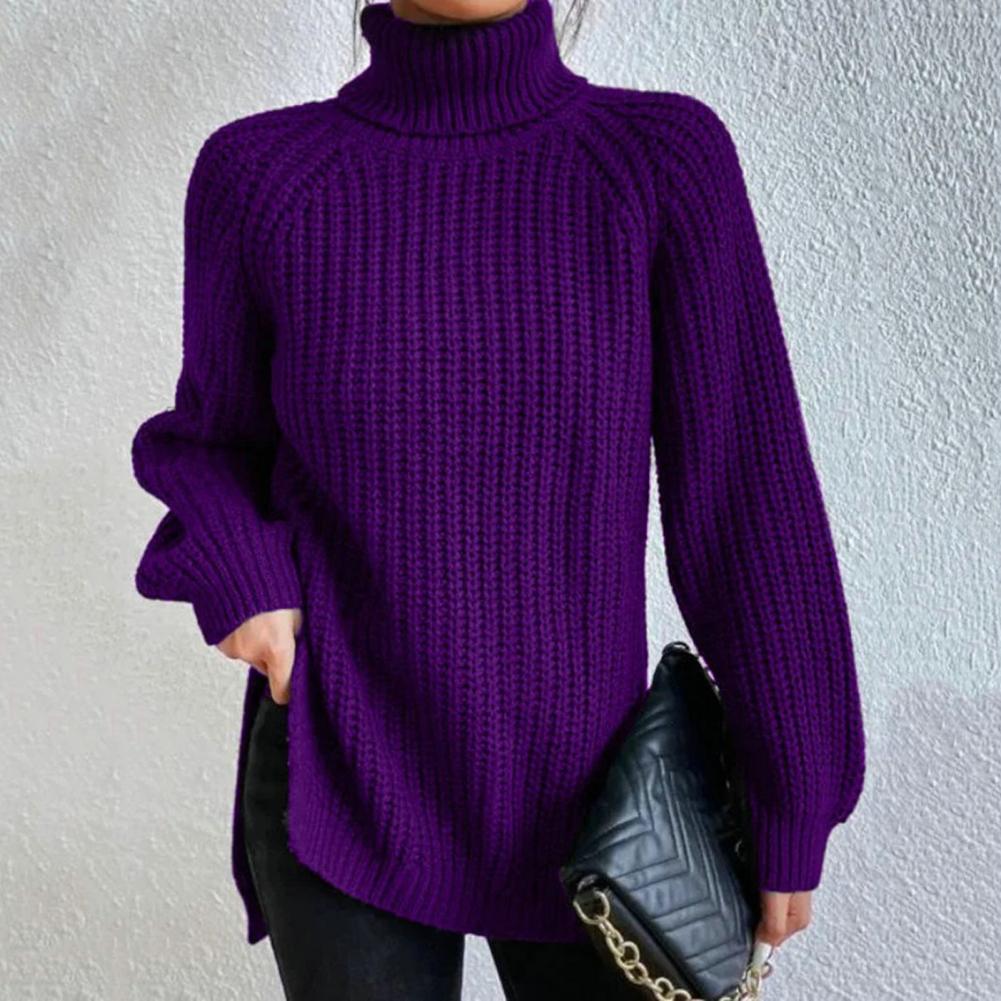 Rosgrove | Women - Ribbed Knit Turtleneck Jumper - Loose Fit