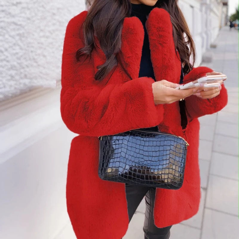 Rosgrove | Women - Oversized Soft Coat with Lapel Collar