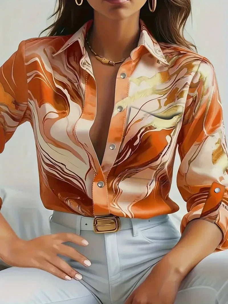 Rosgrove | Women - Shirt - Satin Fabric - Flowing Top