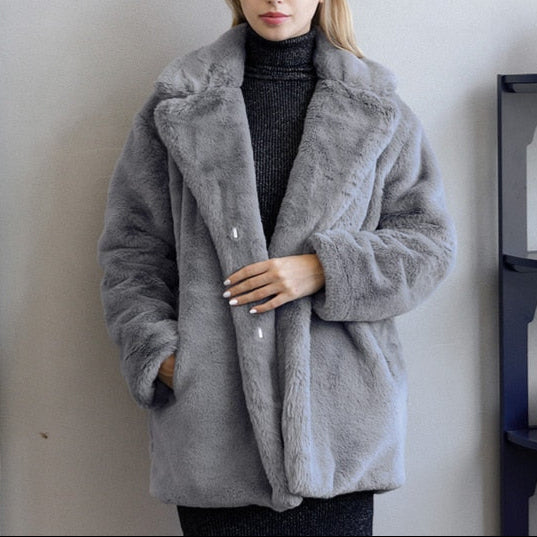 Rosgrove | Women - Oversized Soft Coat with Lapel Collar
