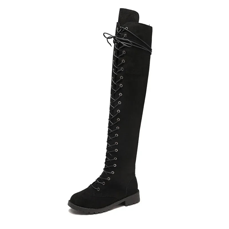 Rosgrove | Women - Over-the-Knee Boots - Suede Lace-Up Style