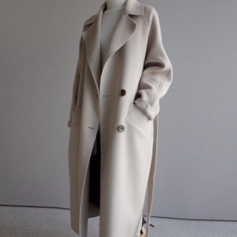 Rosgrove | Women - Long Winter Trench Coat with Waist Belt