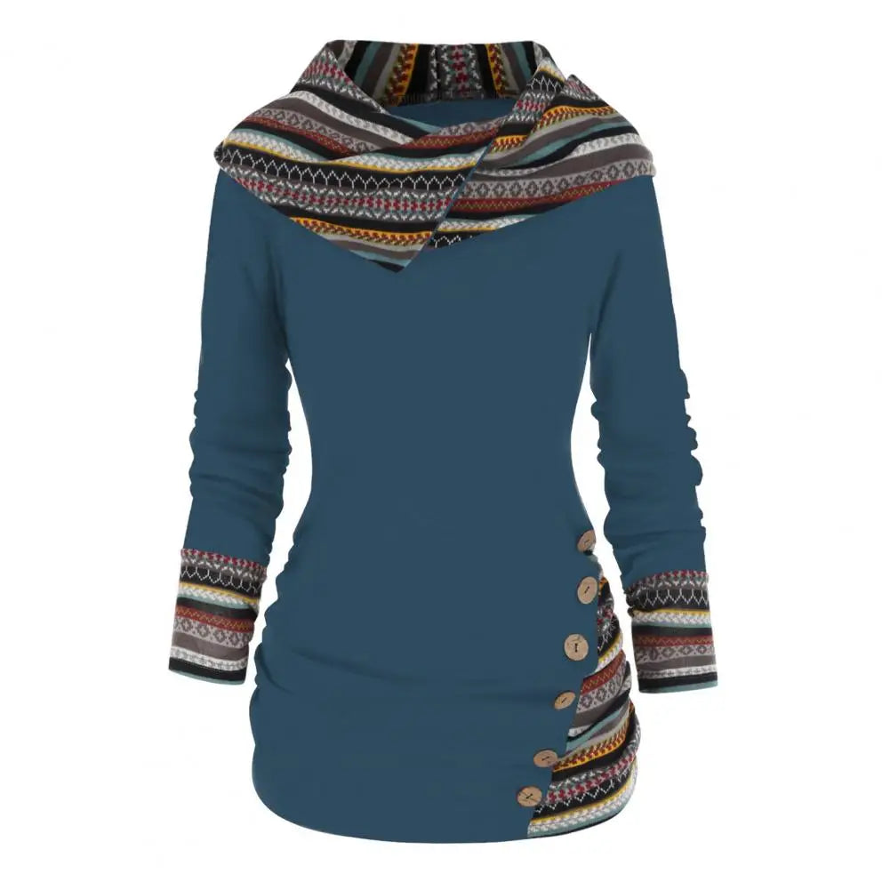 Rosgrove | Women - Ethno-Style Hooded Winter Sweatshirt