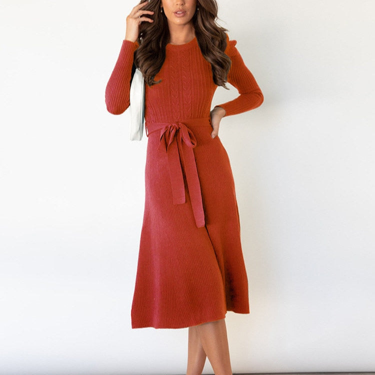 Rosgrove | Women - Knitted Jumper Dress - Puff Sleeves