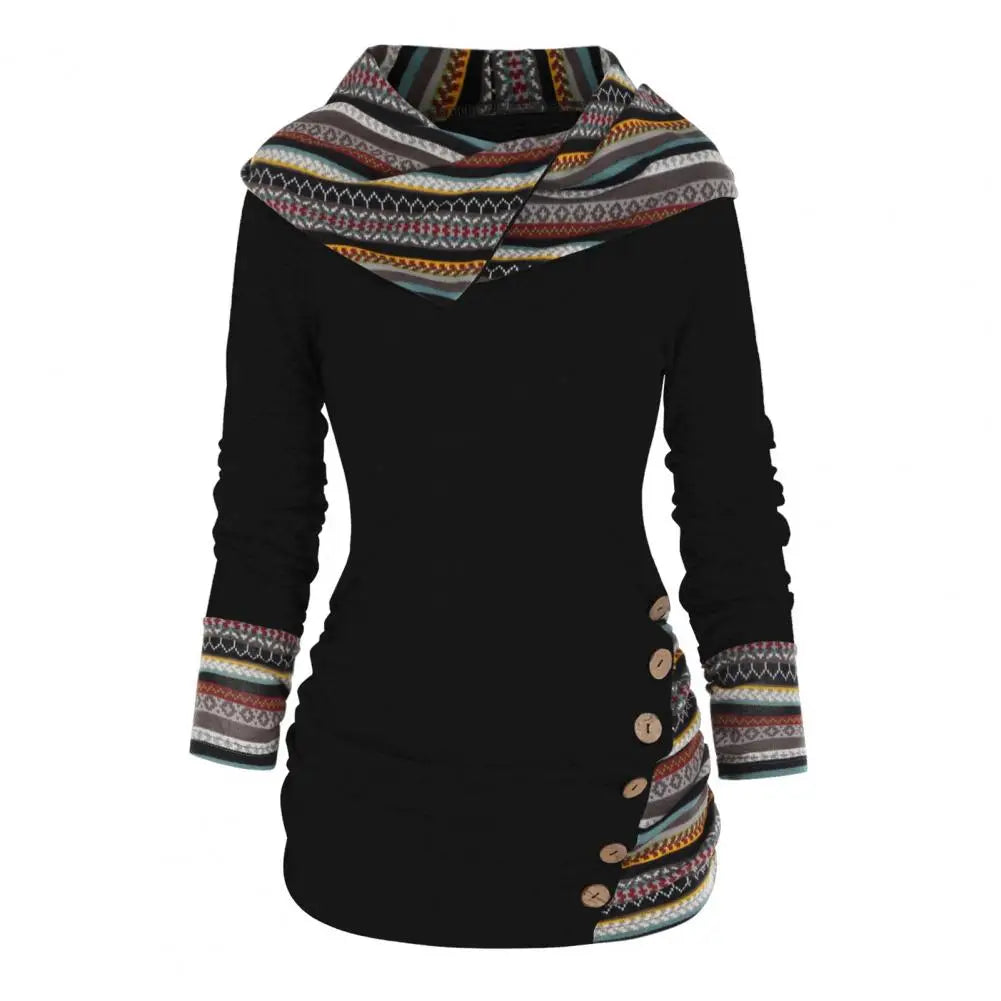 Rosgrove | Women - Ethno-Style Hooded Winter Sweatshirt