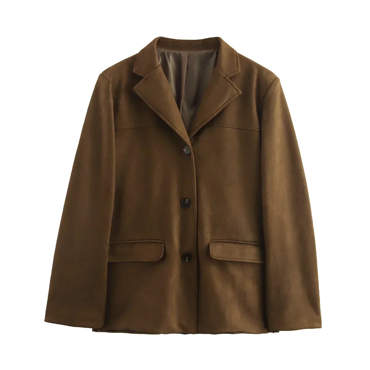 Rosgrove | Women - Brown Cropped Blazer Jacket - Chic Style