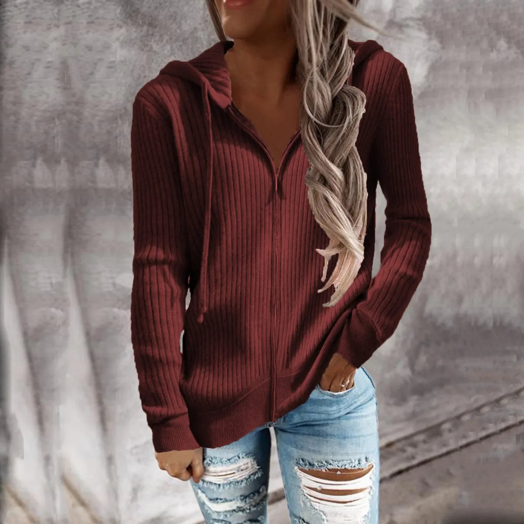 Rosgrove | Women - Zip-Up Winter Hoodie Sweatshirt - Cozy Style