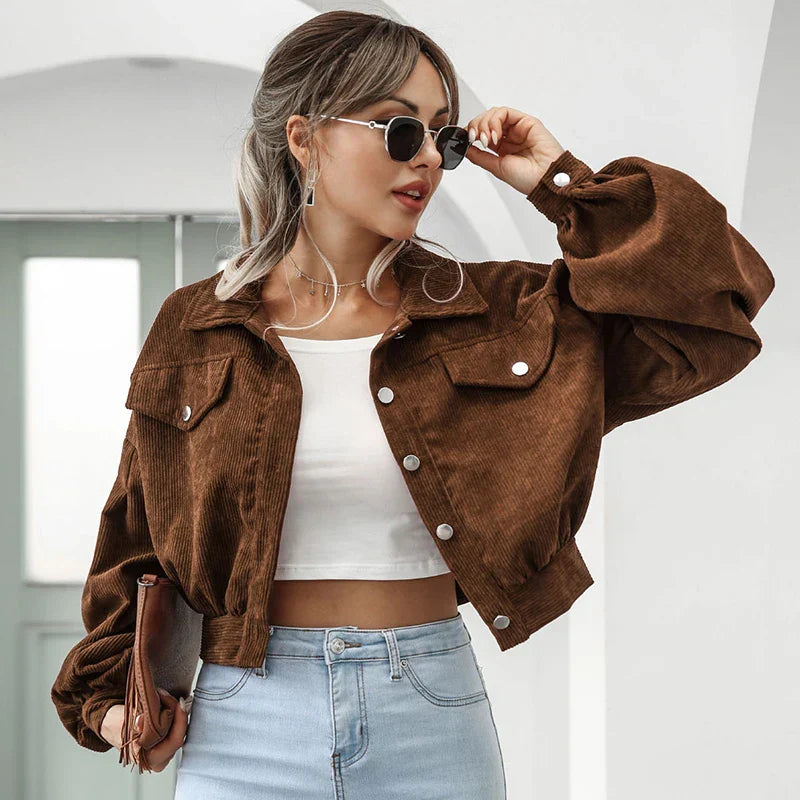 Rosgrove | Women - Short Corduroy Jacket - Stylish & Versatile