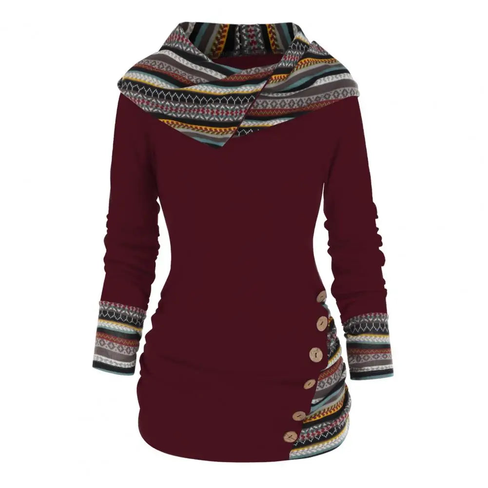 Rosgrove | Women - Ethno-Style Hooded Winter Sweatshirt