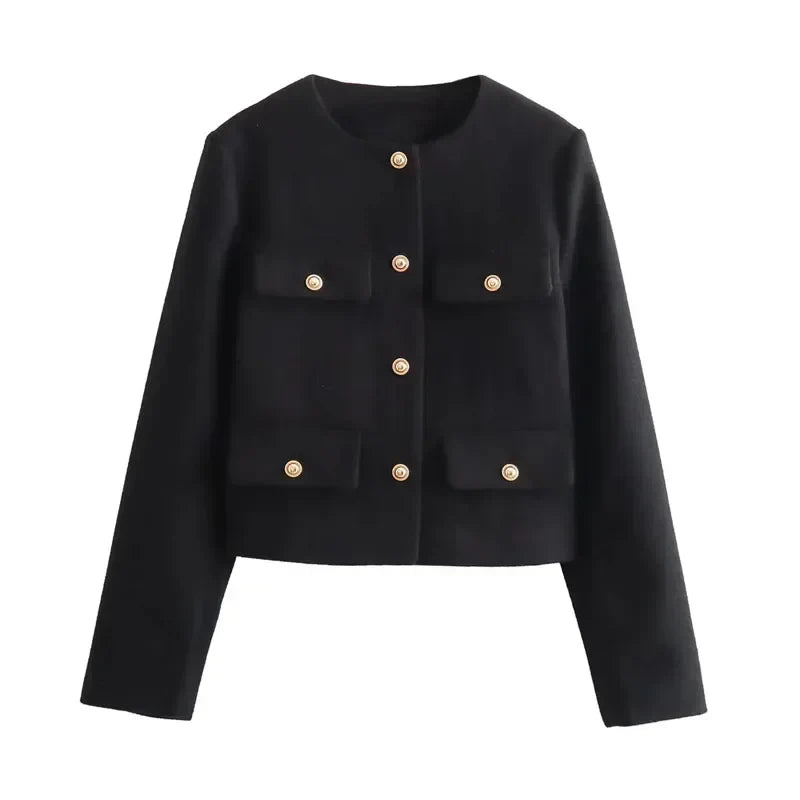 Rosgrove | Women - Cropped Bomber Jacket - Round Neck