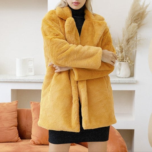 Rosgrove | Women - Oversized Soft Coat with Lapel Collar
