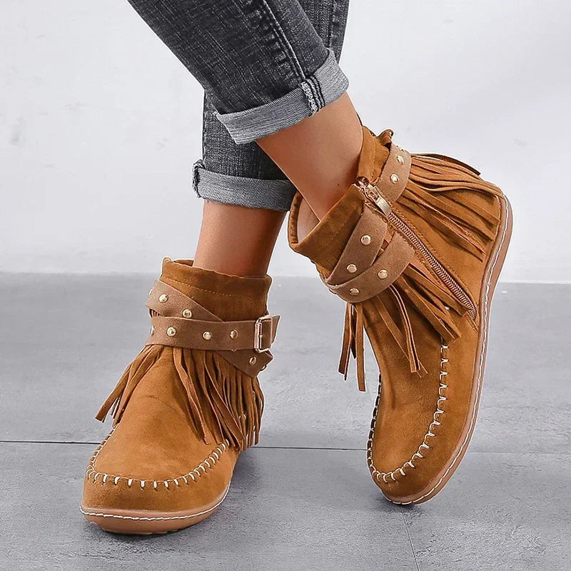 Rosgrove | Women - Moccasin Ankle Boots - Soft Suede