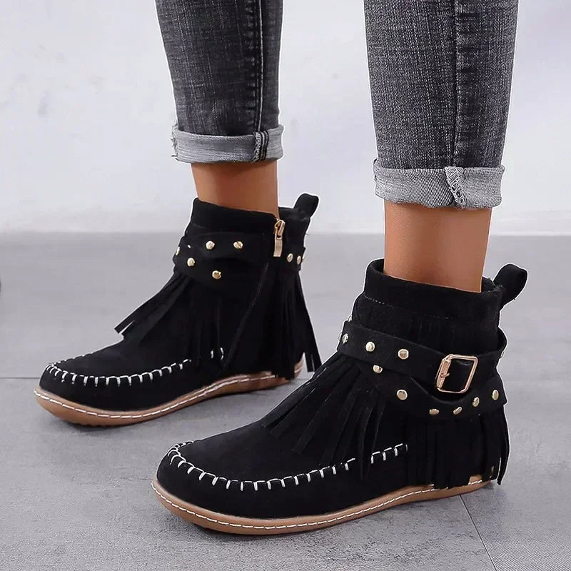 Rosgrove | Women - Moccasin Ankle Boots - Soft Suede