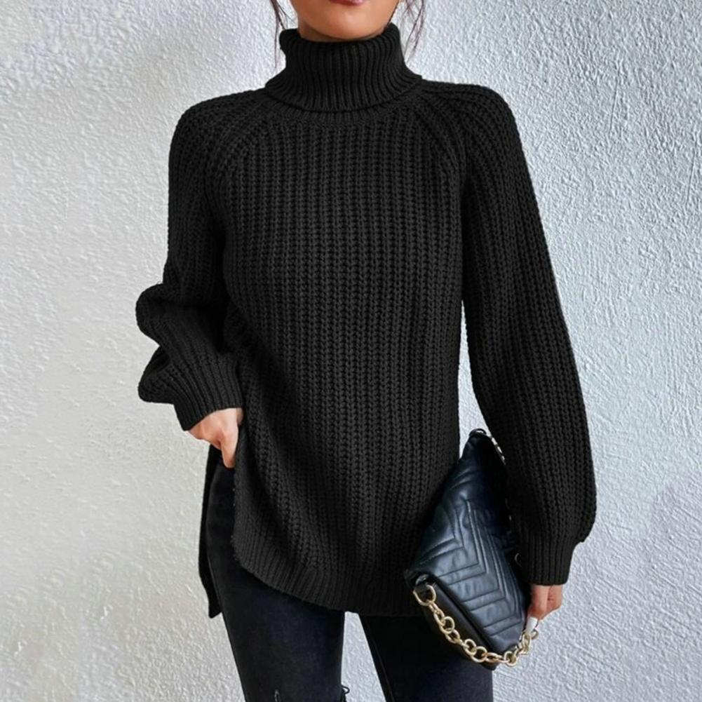 Rosgrove | Women - Ribbed Knit Turtleneck Jumper - Loose Fit