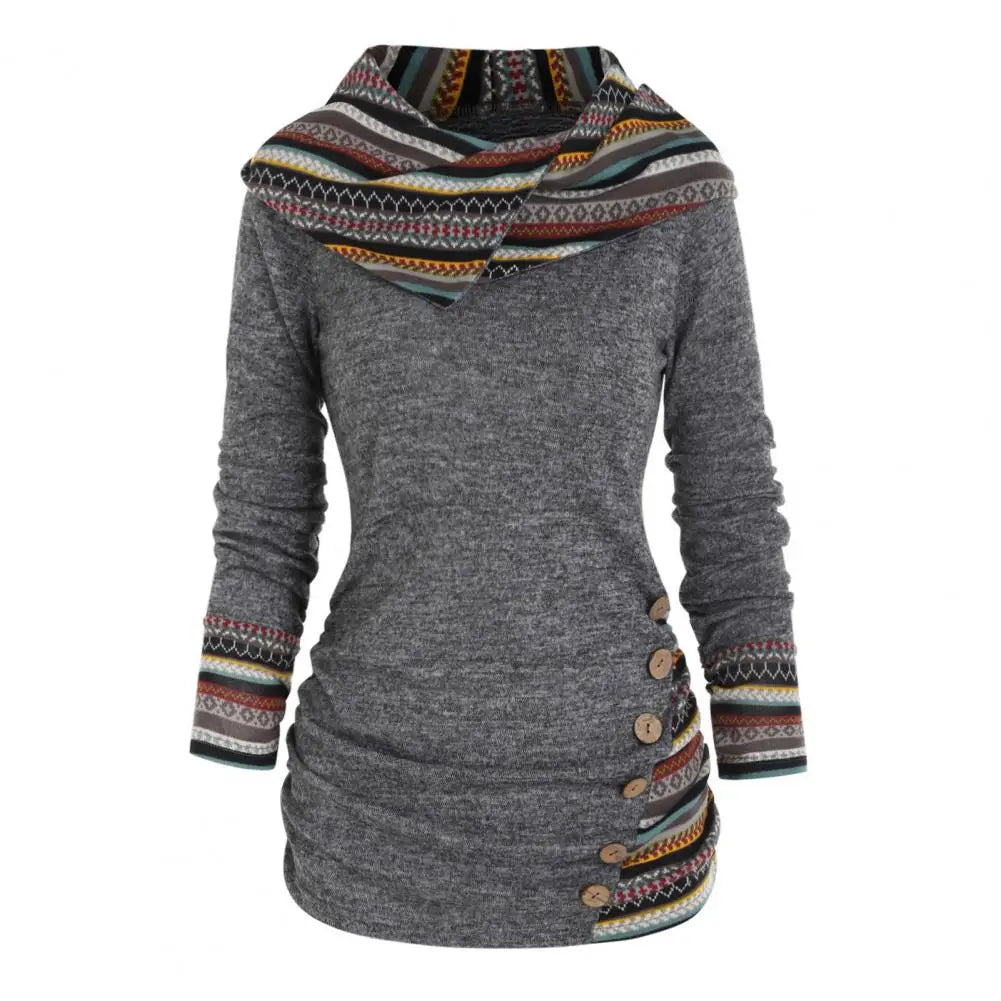 Rosgrove | Women - Ethno-Style Hooded Winter Sweatshirt
