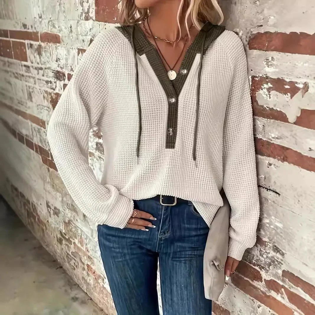 Rosgrove | Women - Cozy Hoodie Sweatshirt - Contrasting Hood
