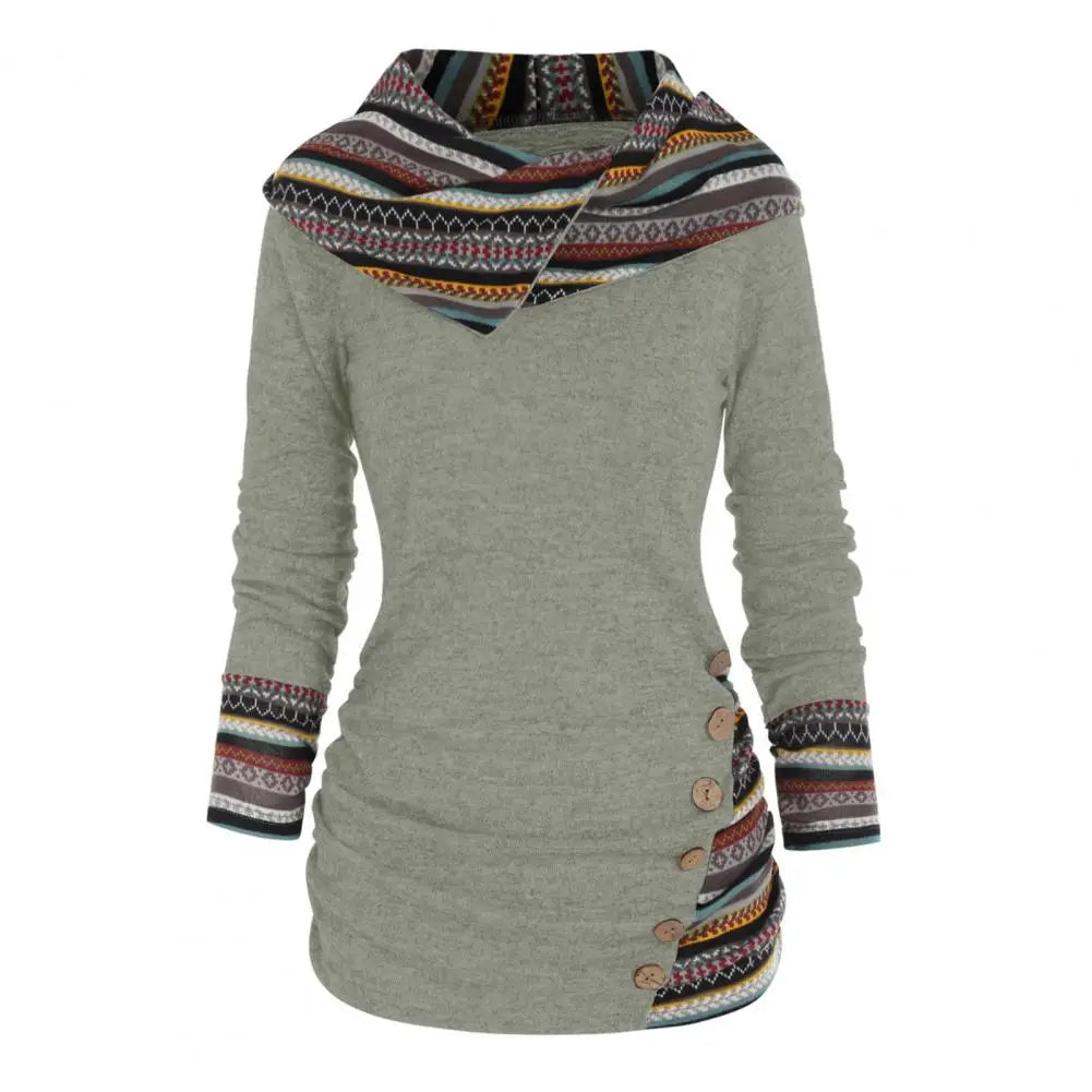 Rosgrove | Women - Ethno-Style Hooded Winter Sweatshirt