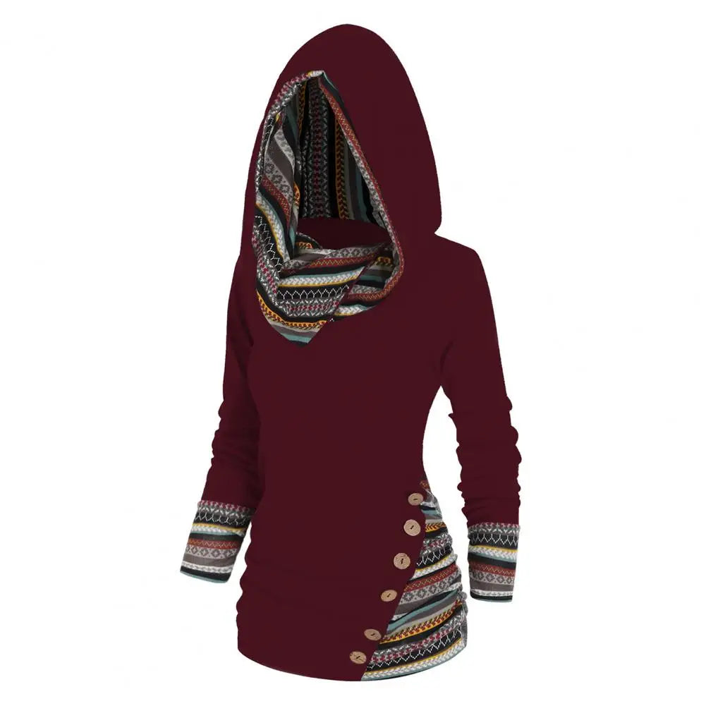 Rosgrove | Women - Ethno-Style Hooded Winter Sweatshirt