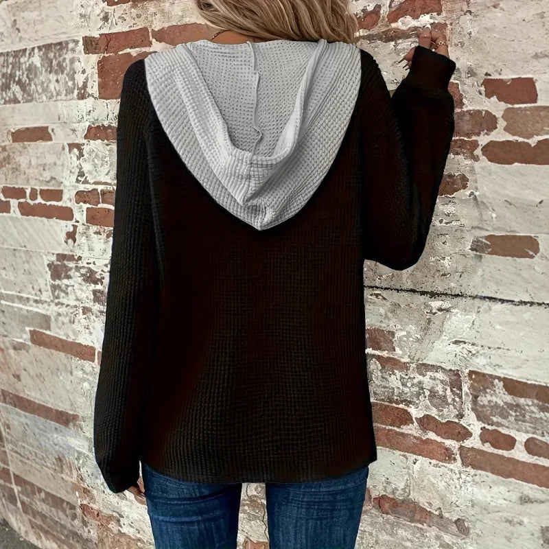 Rosgrove | Women - Cozy Hoodie Sweatshirt - Contrasting Hood