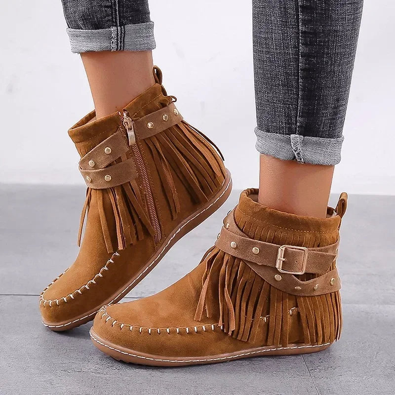 Rosgrove | Women - Moccasin Ankle Boots - Soft Suede