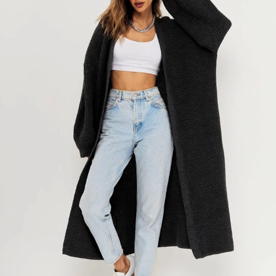 Rosgrove | Women - Open Front Long Cardigan - Casual Knit
